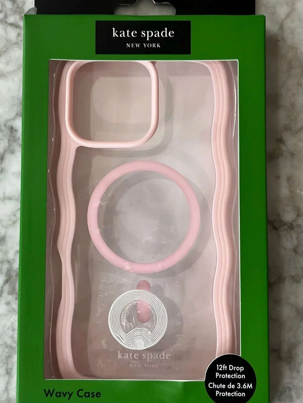 Kate Spade Pink Wavy Phone Case for iPhone 16 Pro Max
